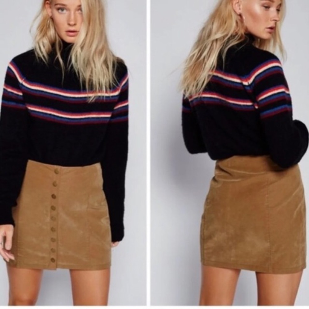 Free people vegan leather skirt 0
